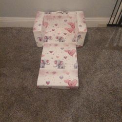 Chair Sherpa Kids Couch, 2-in-1 Toddler Soft Kids Sofa Toddler Lounger Chair for Bedroom