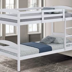 Brand New White Twin Size Bunk Bed 