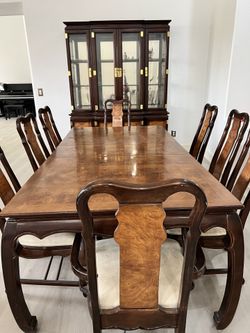 Hardwood Dining Table With China Cabinet