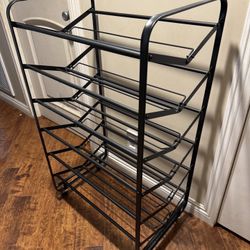 Rolling shoe rack 