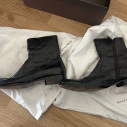 Billy Reid Size 8.5 Leather Boots Zipper Black
