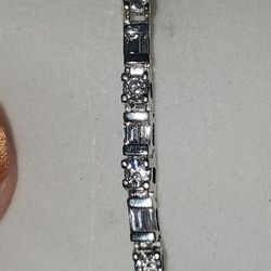 Platinum Baguette & Round 2.75 Carats Diamond Tennis Bracelet 