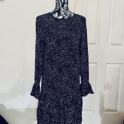 KappAhi European Low Waist Dress. Size Large. New Without Tags. Made in Rumania. Black and white. Material Viscose. Comes from a smoke free environmen