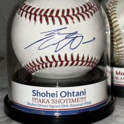 Signed Shohei Ohtani Baseball PSA Cert. COA