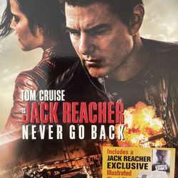 JACK REACHER Never Go Back (Blu-Ray + DVD-2016) Tom Cruise!