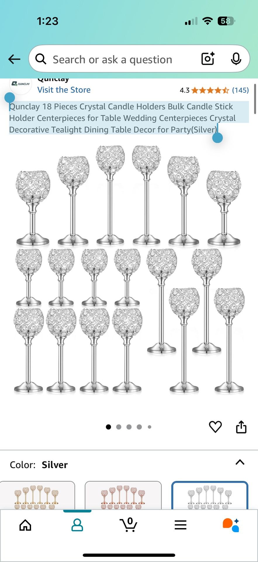 6 Pieces Crystal Candle Holder Centerpieces