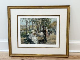 Henri Plisson (1), "Stroll in the Park" Limited Edition Serigraph, HC Numbered 1/20 and Hand Signed with Letter of Authenticity. Retail $1,5