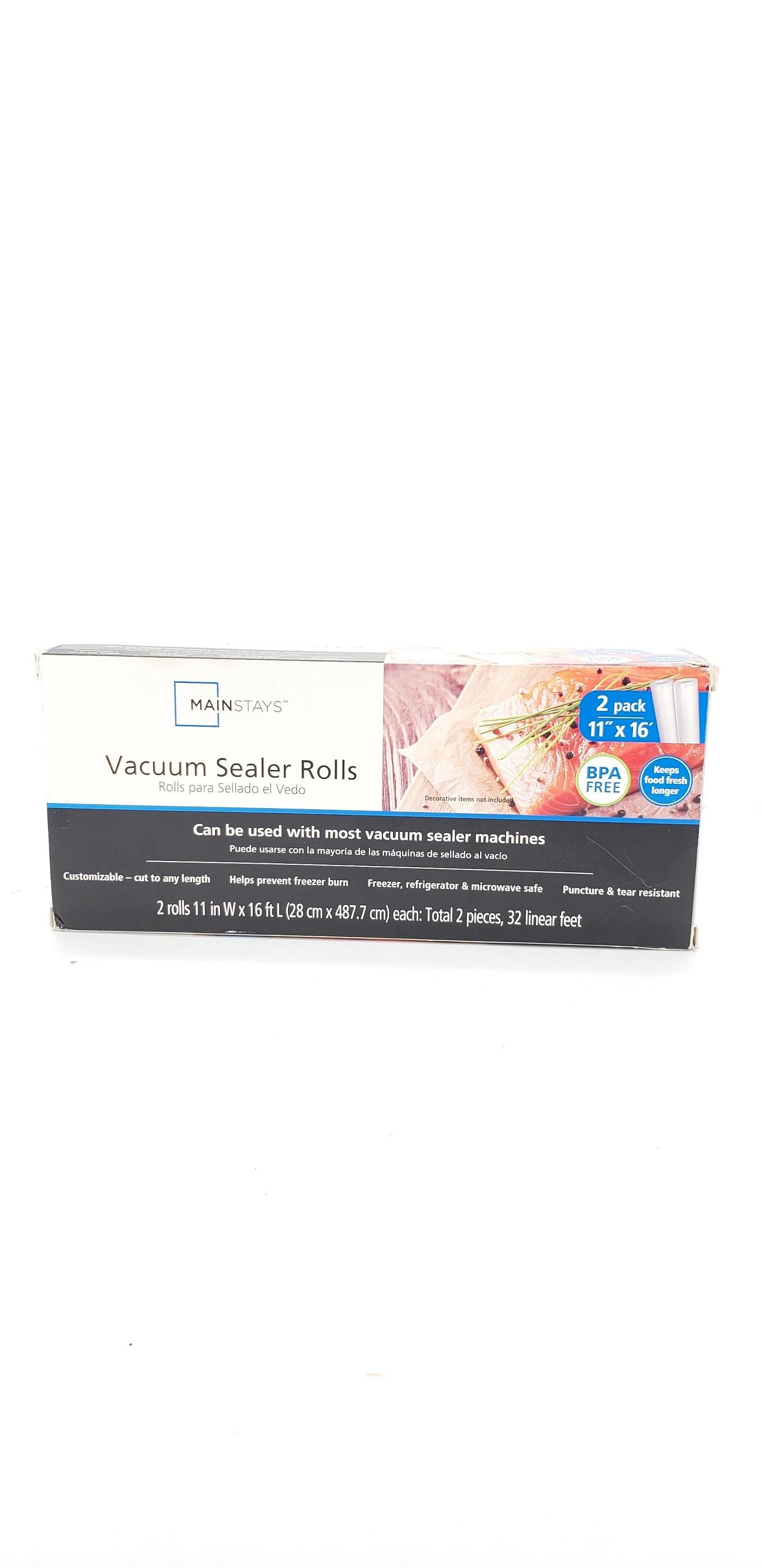 Mainstays Vacuum Sealer Rolls 2 pack 11x16