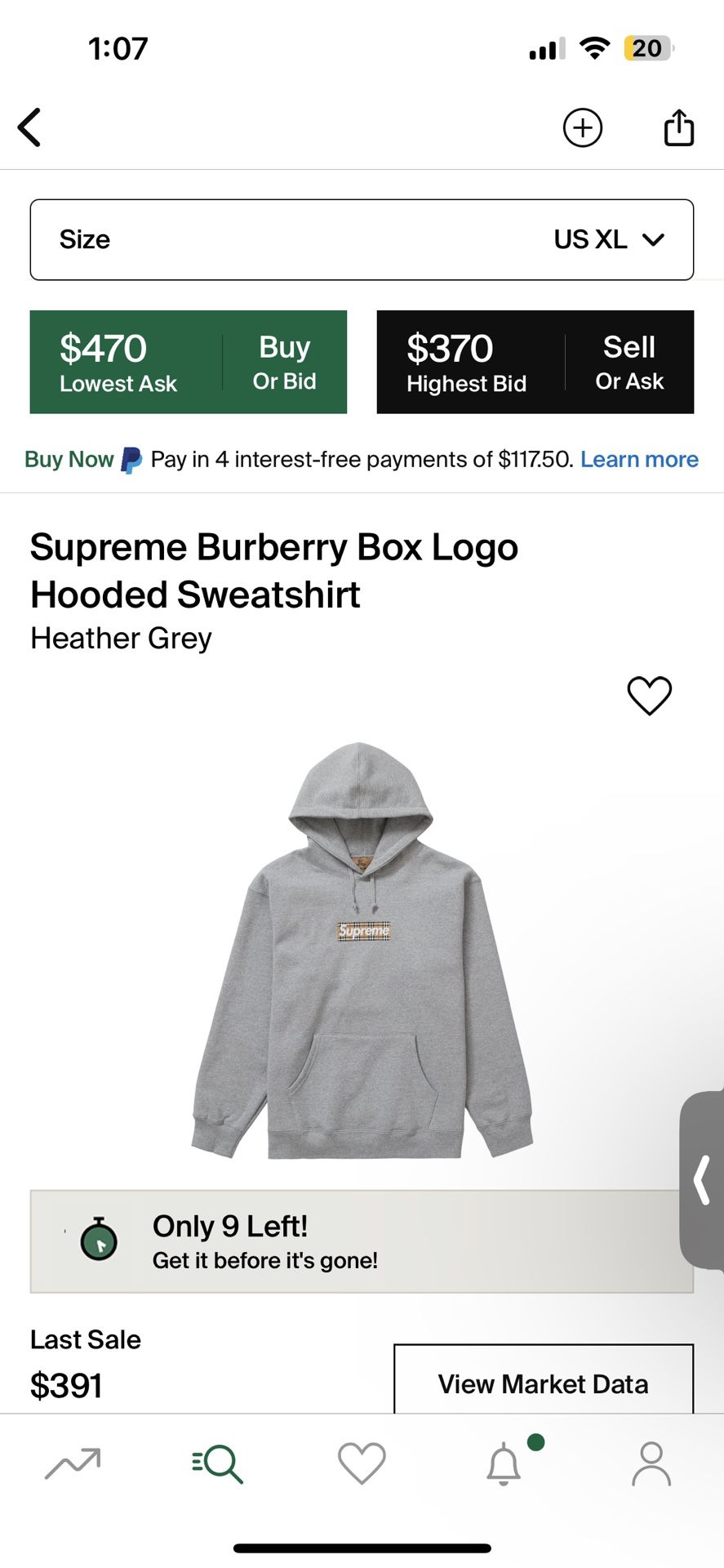  SEND OFFERS supreme burberry hoodie size xl