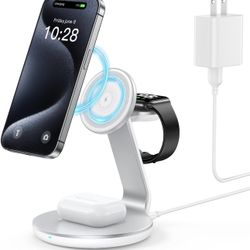 3 in 1 wireless charging station phone stand 