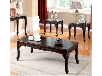 Cheshire Dark Cherry 3 Pc. Coffee Table Set