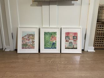 Set Of 3 Framed Watercolor Prints