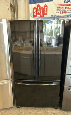 Samsung 3-Door Refrigerator (French Door Fridge) Black - Adjustable Shelves, Ice Maker
