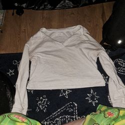 White Crop Hoodie 