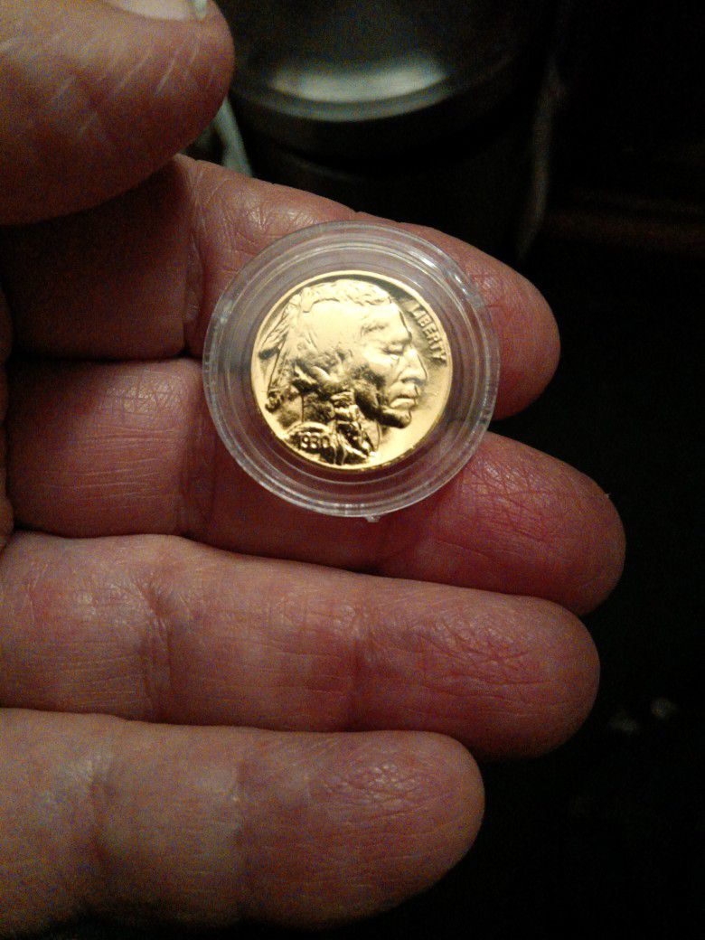 Rare, And Vintage Golden 1930 Indian Head/Buffalo Nickel