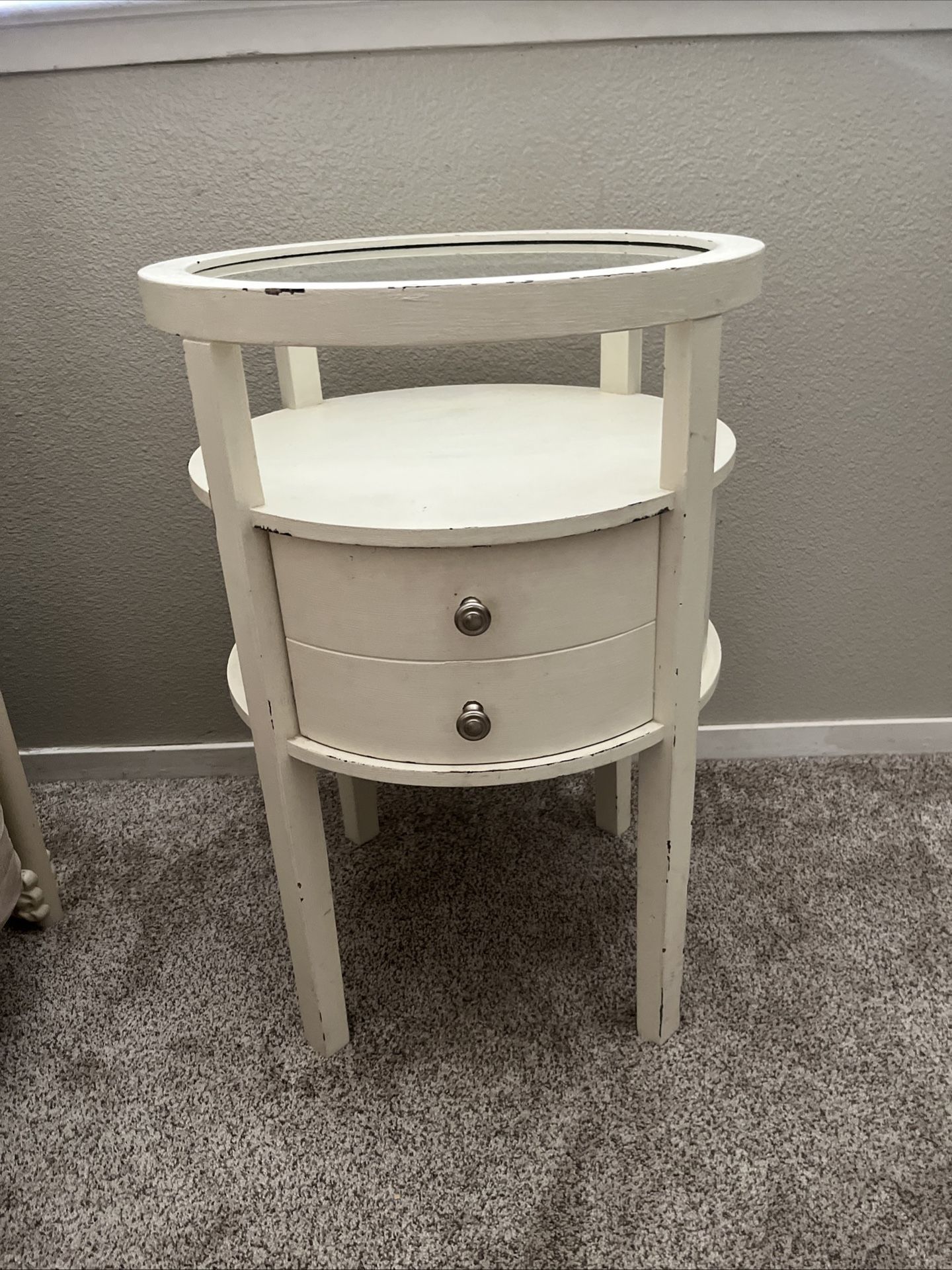 Round Glass Top Occasional Table