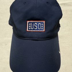 Nike USO Patriotic Baseball Hat - Navy Blue Cap New with Tags