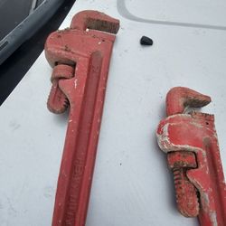 2 Aluminum HEAVY DUTY Pipe Wrenches Light Weight 