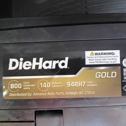 DIEHARD GOLD  BATTERY ... Brand New With Receipt