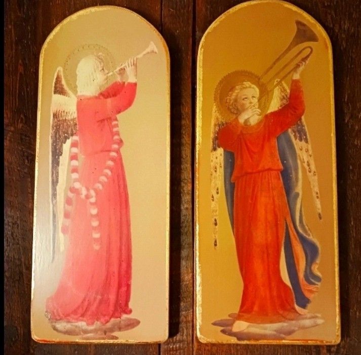Fra Angelico Angel & Gloria in Excelsis Set of 2 Artigianato Toscano Prints