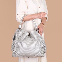 FREE STANDARD USPS GROUND SHIP! Authentic Burberry Prorsum Medium Leather Osprey Metallic Fringe Bag Dust bag Included
