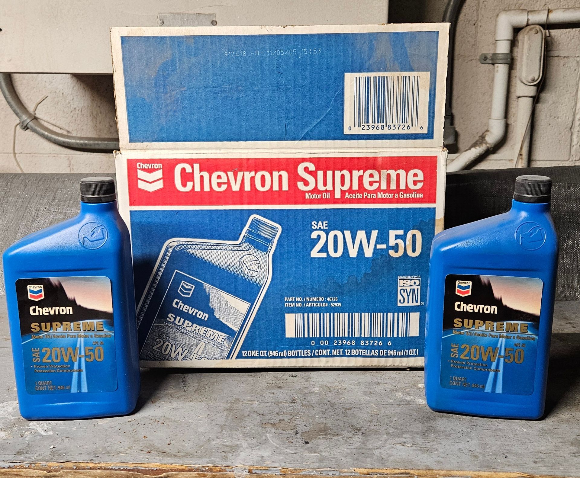 Chevron Supreme 20w50 motor oil