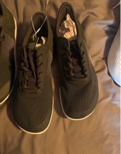 Dark Green Mesh Lace-Up Sneakers Mens 10-10.5