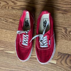 Red vans shop womens sale