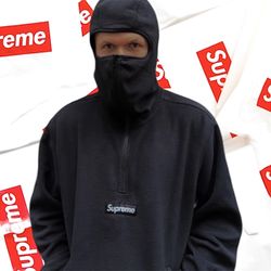Supreme X Polartec Face mask Half zip Hoodie L