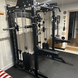 PRO SERIES Ultimate Half Rack Functional Trainer w/Smith Machine Bar | 320lb Stack | Gym Equipment | Fitness | Commercial | Squat Rack 