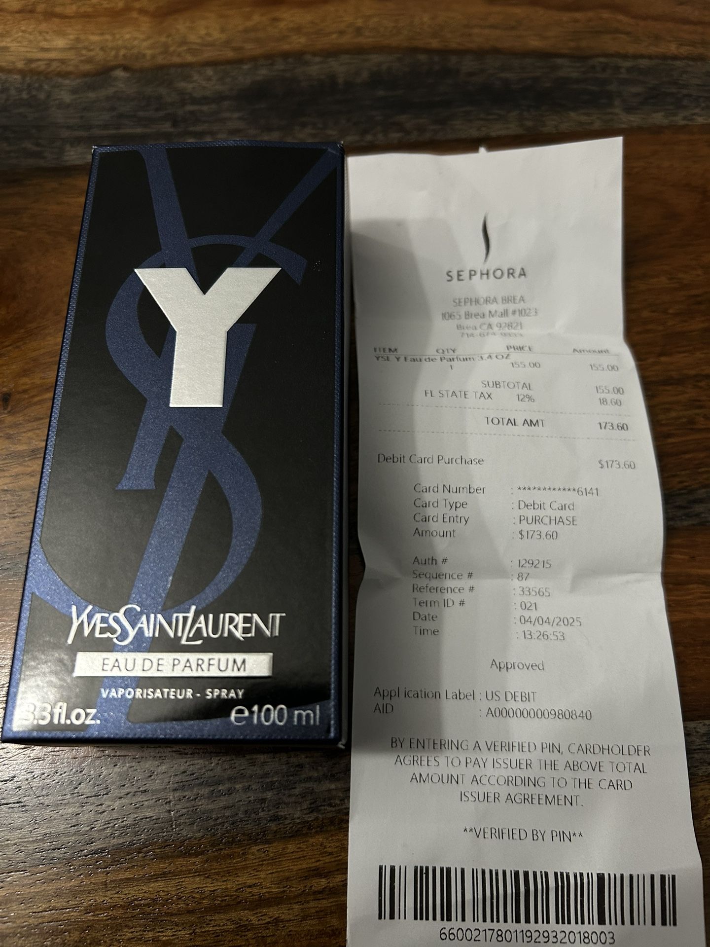 Yves Saint Laurent Y Eau de Parfum Spray for Men 100ml / 3.3 fl oz New Sealed
