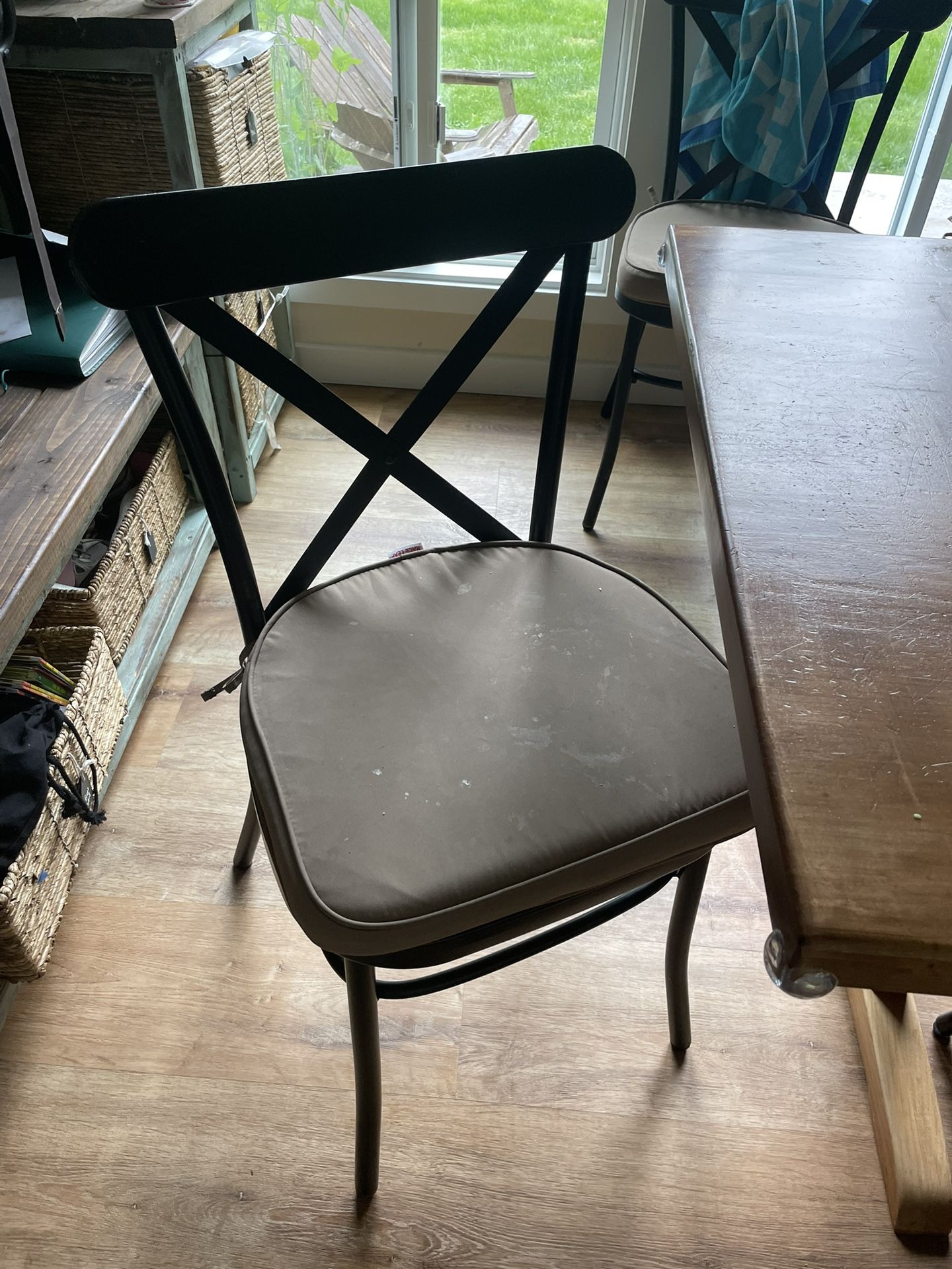 Black Cross Back Metal Chairs