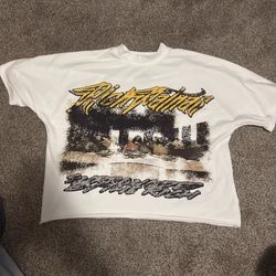 White Yellow And Black Y2K Cropped Streetwear Tee