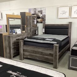 Wynnlow 4pc Queen Poster Bed Set