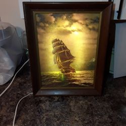 Vintage Old Ship Print Lights/sound 