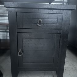 Distressed Black Side Table
