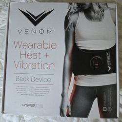 HYPERICE Venom Heat & Vibration Wearable Back Therapy Massager Device Cordless