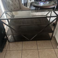Side Table With Glass Top 