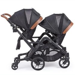Double Stroller Curve Contours Baby, Black And Brown 