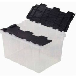12-Gallon Plastic Storage Container Clear with Lid By Monoflow Intern