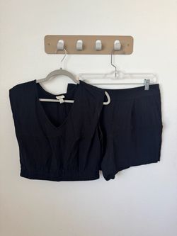 A New Day Women’s Black 2 Piece Shorts Set Size Medium