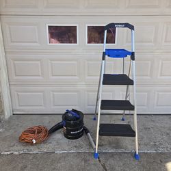 Escalera 3 Pasos + Aspiradora Cenizas + Extension 100ft Todo Excelente Estado