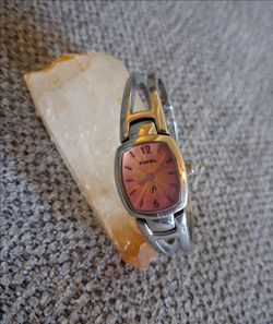 Vintage Fossil Watch with Pink Dial