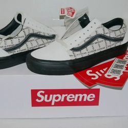 Supreme X Vans Old Skool Pro Sneakers White/Black Mens Size 12 Skateboarding Various SIZES Available 