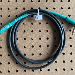1/4” TS Angle to 1/4” TS Straight Instrumental Quantum Audio Design Q-2100 Cable 6 Feet 