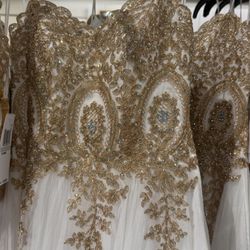 White And Gold Dress