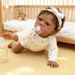 Reborn Doll With Onesie And Headband. Comes With Socks  