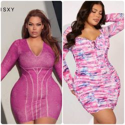 SHEIN plus size, hot pink dress bundle