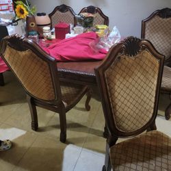 Solid Wood 6 Chair And Table