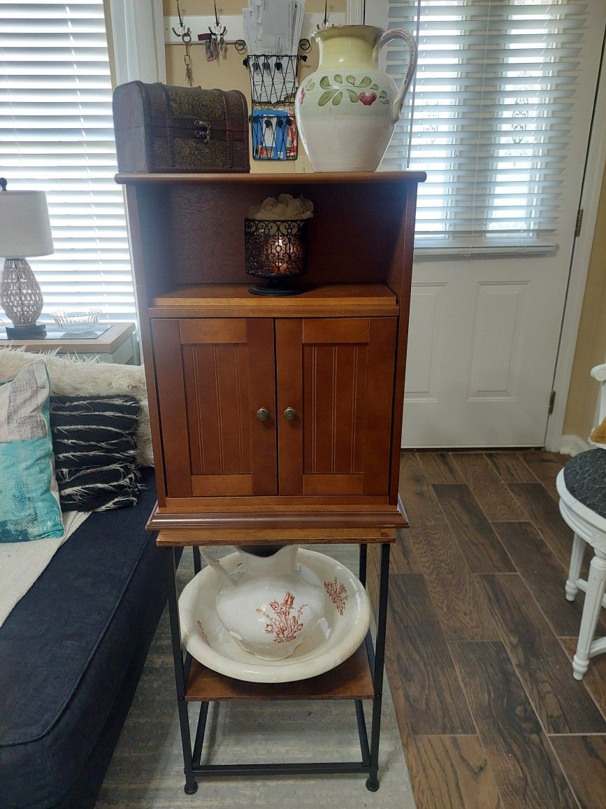 Treocho Wood Wall Cabinet with Bottom Shelf